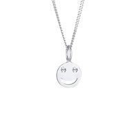 Elli Halskette Damen mit Smiling Anhänger und Kristallen aus 925 Silber
