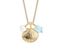 Elli Halskette Damen Muschel Perle mit Kristall in 925 Sterling Silber vergoldet