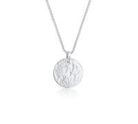 ELLI Halskette Plättchen Anhänger Gehämmert Aus 925 Sterling Silber für Damen - 55 cm