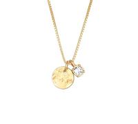 Elli Halskette Damen Plättchen Anhänger Solitär mit Kristall in 925 Sterling Silber