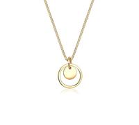 Elli Halskette Damen Plättchen Kreis Rund Geo Trend in 925 Sterling Silber vergoldet