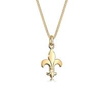 Elli, Halskette Schwertlilie Französische Lilie 925 Silber in gold, Schmuck für Damen Gr. 45 cm