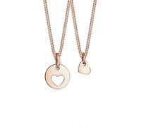 Elli Halskette Damen Cut-Out Herz Mutter Kind Set in 925 Sterling Silber rosé
