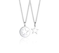 Elli Halskette Damen Set Stern Cut-Out Anhänger Mutter Kind in 925 Sterling Silber