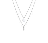 Elli - 2-lagig Layer Kreis Stab Geo 925 Silber Ketten 1 ct Damen