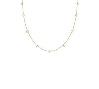 Elli Halskette Damen Solitär Sterne mit Kristalle in 925 Sterling Silber vergoldet