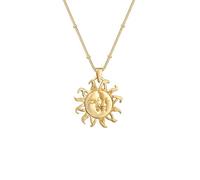 Kette mit Anhänger ELLI "Sonne Mond Kugelkette 925er Silber" Halsketten Gr. 55, ohne Stein, Silber 925 (Sterlingsilber), Länge: 45 cm, goldfarben (gold) Damen (14545644-55) gold