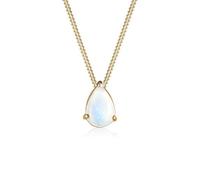 Elli Halskette Damen Tropfen Anhänger Elegant mit Mondstein in 925 Sterling Silber Vergoldet