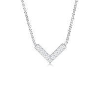 Elli Halskette Damen V-Form Funkelnd Elegant mit Zirkonia Kristallen in 925 Sterling Silber