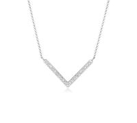Elli Halskette Damen V-Anhänger Trend mit Kristalle aus 925 Sterling Silber 45 cm lang