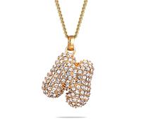 Elli Halskette - Halskette Buchstabe M Weiß 925 Sterling Silber ver - Gr. unisize - in Gold - für Damen