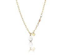 Elli Halskette - Halskette Muschelkernperlen Rhodonite Rosa 925 Ste - Gr. unisize - in Gold - für Damen