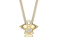 Elli Halskette Kinder Engel mit Kristalle in 925 Sterling Silber vergoldet