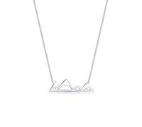 Elli Halskette Silber 925 Berge Alpen Cut-Out Anhänger Kette Damen Schmuck Geschenke für Frauen Mädchen Mama Freundin, Abenteurer Silberkette Länge 45 cm