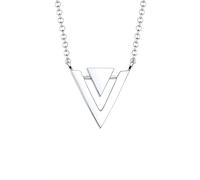 Elli Halskette Silber 925 Doppel Dreieck Triangel V Anhänger Kette Damen Schmuck Geschenke für Frauen Mädchen Mama Freundin, Geo Silberkette Länge 45 cm