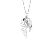 Elli Halskette Silber 925 Doppel Flügel Kette Damen Schmuck Geschenke für Frauen Mädchen Mama Freundin, Schutzengel Silberkette Länge 45 cm