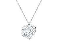 Elli Kette mit Anhänger »Herz Medaillon Ornament 925 Silber«, silberfarben