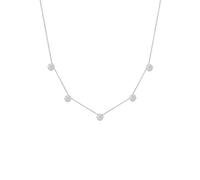 Elli Halskette Silber 925 Kreis Plättchen Anhänger Damen Kette Kristall, Schmuck Geschenke für Frauen Mädchen Mama Freundin, Silberkette Länge 40 cm