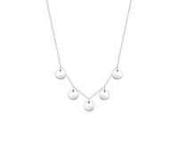 Elli Halskette Silber 925 Kreis Plättchen Anhänger Kette Damen Schmuck Geschenke für Frauen Mädchen Mama Freundin, Layer Silberkette Länge 45 cm