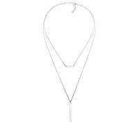 Elli Halskette Silber 925 Layer Stab Plättchen Anhänger Kette Damen Schmuck Geschenke für Frauen Mädchen Mama Freundin, Lagen Silberkette Länge 40 cm