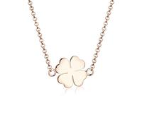 Elli Halskette Silber 925 Rosé 18K Vergoldet Kleeblatt Anhänger Kette Damen Schmuck Geschenke für Frauen Mädchen Mama Freundin, Glücksbringer Silberkette Länge 40 cm