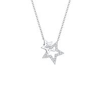 Elli Halskette Silber 925 Stern Cut-Out Anhänger Kette Damen Kristall