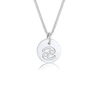 Elli Halskette Silber 925 Sternzeichen Krebs Anhänger Horoskop Kette Damen Graviert Schmuck Geschenke für Frauen Mädchen Mama Freundin, Astro Silberkette Länge 45 cm