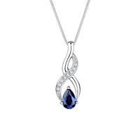 Elli Halskette Infinity Symbol Zirkonia Saphir 925 Silber, blau Blau