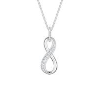 Elli Halskette Silber 925 Unendlichkeitszeichen Anhänger Kette Damen Zirkonia Kristall Schmuck Geschenke für Frauen Mädchen Mama Freundin, Infinity Silberkette Länge 45 cm