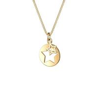 Elli Kette mit Anhänger »Sterne Astro Münze Cut Out 925 Sterling Silber«, Sterne, Gold