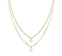 Elli Halsketten - Halskette 2-lagig Erbskette Layer Kreis Geo 375 Ge - Gr. unisize - in Gold - für Damen