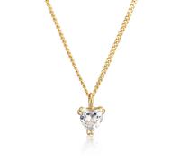 Elli Premium Kette mit Anhänger »Herz Zirkonia Love 375er Gelbgold«, Herz