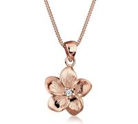 Elli DIAMONDS - Frangipani Blüte Diamant (0.03 ct) 925 Silber Ketten Damen