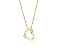 Elli Halsketten - Halskette Herz Liebe Diamant (0.015 ct.) Love 585 - Gr. unisize - in Gold - für Damen
