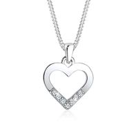 Elli Halsketten - Halskette Herz Liebe Diamant (0.035 ct.) 925 Silbe - Gr. unisize - in Silber - für Damen