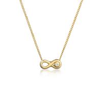 Elli DIAMONDS Halskette Damen Infinity Ewig mit Diamant (0.015 ct.) in 585 Gelbgold