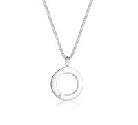 Elli Halsketten - Halskette Kreis Unendlichkeit Diamant (0.015 ct) 9 - Gr. unisize - in Silber - für Damen