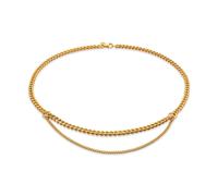 Elli Halsketten - Halskette Panzerkette Layer Basic 925 Silber rhodi - Gr. unisize - in Gold - für Damen