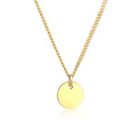 Elli Kette mit Anhänger »Plättchen Coin Münze Basic 375 Gelbgold«