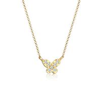 Elli Halsketten - Halskette Schmetterling Diamanten (0.105 ct) 925 S - Gr. unisize - in Silber - für Damen