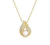 Elli Halsketten - Halskette Süsswasserzuchtperle Diamant (0.13ct) 58 - Gr. unisize - in Gold - für Damen