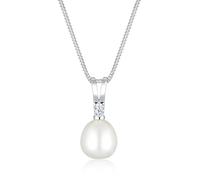 Halskette Süßwasserzuchtperle Diamant 925 Sterling Silber DIAMORE Weiß 4P110/50X001