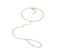 Armband ELLI "Handchain Basic Kristalle 925 Silber" Armbänder Gr. 16 cm, mit Steinen, Silber 925 (Sterlingsilber), goldfarben (gold, weiß) Damen Armbänder (46822208-16)