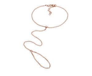 Elli Handkette Weiß 925 Silber, mit Kristallen von Swarovski® rosefarben Damen