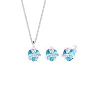 Elli Schmuckset Damen Herz Motiv Edel mit Kristalle aus 925 Sterling Silber