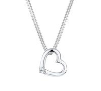 Elli Kette mit Anhänger »Herz Anhänger Swarovski® Kristall 925 Silber«, Herz, WeiC