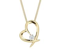 Elli - Herz Geschwungen Zirkonia 925 Silber Ketten Damen