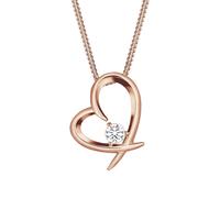Elli - Herz Geschwungen Zirkonia 925 Silber Ketten Damen