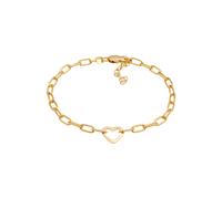 Elli Herz Gliederkette Oval Trend 925 Silber goldfarben Damen