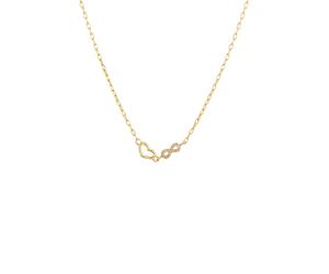 Elli Herz Infinity Weiß 925 Sterling Silber, mit Kristallen von Swarovski® goldfarben Damen